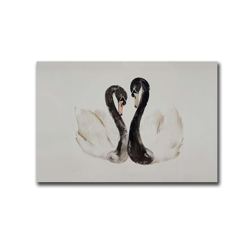 Canvas Painting Poster and Print Pictures Swan Wall Art Monochromatic