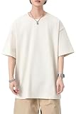 [NCFBAG] Tシャツ メンズ 半袖 大きいサイズ 綿100% 1枚組 2枚組 無地 丸首 カットソー 夏服 吸汗性 抗菌防臭 (JP, アルファベット, 2XL, ライトグレー)