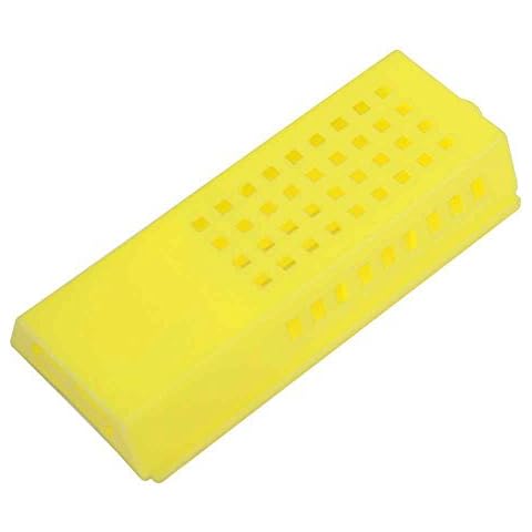 GOODLAND BEE SUPPLY GLQCAGE-Y Queen Bee Cage Yellow Plastic - 3" x 1-1/2" x 1/2" Cover