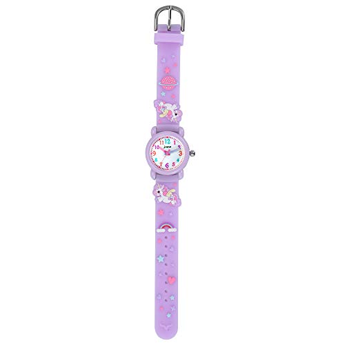 Image of Jewtme Kids Time Teacher Watches 3D Cute Cartoon Silicone Children Toddler Butterfly Wrist Watches for Ages 3-10 Boys Girls Little Child