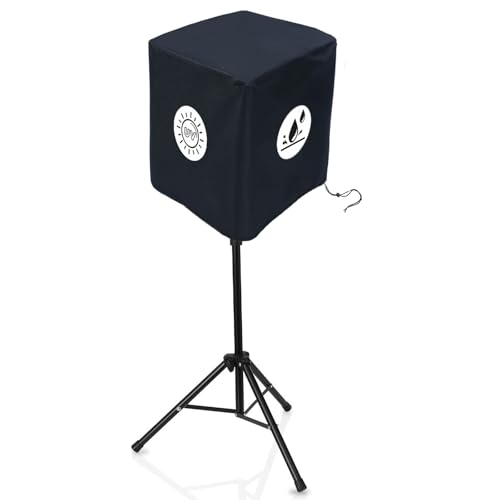 TIFILE 12 Inch Outdoor Speaker Cover, PA/DJ Speaker Cover Bag, Waterproof, Black, Polyester