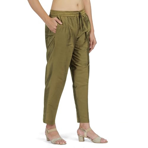 Image of Trouser Pants for Women,Stylish Trousers for Woman for Kurti Relaxed & Regular Straight fit Palazzo,Ethnic Bottom Formal Pants for Women Office wear Casual & Daily Use