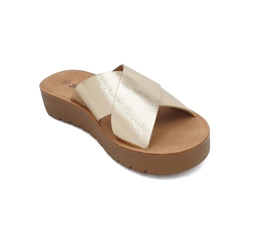 Image of Soda LUCY ~ Women Open Toe Flatform Platform Crisscross Band Upper Fashion Slide Sandals