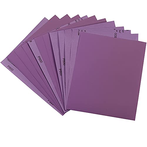 Sandpaper 800 Grit Wet Dry Sanding Sheets 9 x 11 Inch Advanced White Fused Alumina Abrasive Sander Paper for Wood Furniture Finishing Metal Sanding Automotive Polishing 12-Sheets