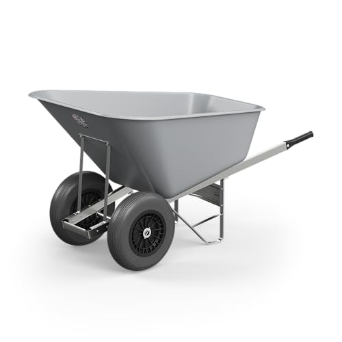 Agri Barrow Brouette 200 litres en plastique avec pneus anti-crevaison Twin Slim Gris – Idéal pour les équestres, les agriculteurs, les jardiniers, les écuries et...