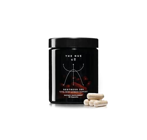 The Nue Co. - DESTRESS 360 - Ingestible Daily Stress-Care Supplement - Muscle Tension, Immunity Aid - Ashwagandha + L-Theanine - Organic Herbal Extracts - 30 Day Supply