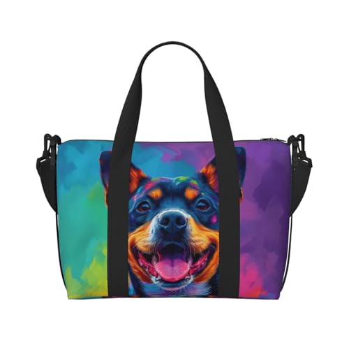 Staffordshire Bull Terrier print Travel Duffel Bag, Sports Tote Gym Bag, Swim Pool Bag Large Shoulder Tote Bag for Beach Weekender