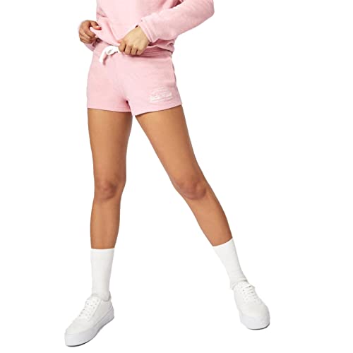 Jack Wills Womens Bea Logo Sweat Shorts Fleece Pants Trousers Bottoms Slim Fit Pink Marl 10 (S)