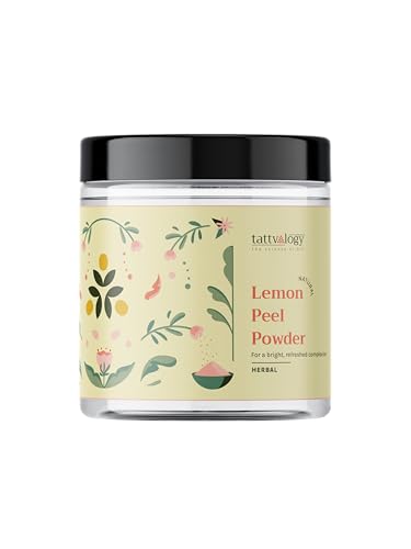 Image of Tattvalogy Lemon Peel Powder | Citrus Limon | With Vitamin C | 100% Organic & Chemical Free | Face & Hair Pack | Natural Skin Cleanser | Defence From Tan & Oily Skin | In Glass Jar - 175 GM