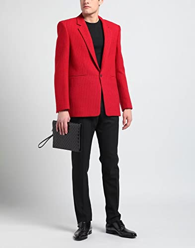 Men's Stripe Blazer One Button Jacket Formal Wedding Christmas Suit Coat3