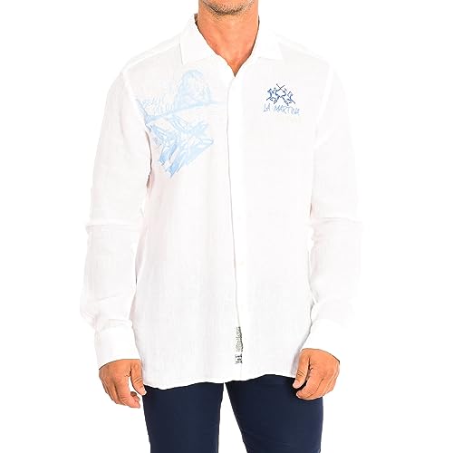 Chemise homme en lin La Martina l'élégance intemporelle du blanc optique