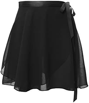 Daydance Black Girls Ballet Skirts Sheer Chiffon Dance Over Scarf for Leotards