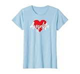 Amo a Angelita Primer Nombre Yo Corazón T-Shirt, Women, Baby Blue, 3X-Large