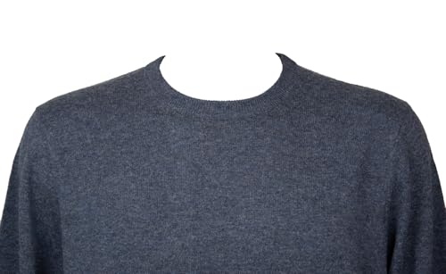 Men's cashmerino sweater round neck pullover long sleeve wool and cashmere extra soft warm natural item U706M92