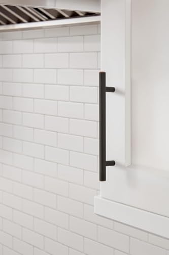 Image of Amerock 5-1 /16 inch Bar Pulls Oil-Rubbed Bronze Drawer Pull | 5-1 /16 inch (128mm) Center-to-Center Mounting Distance and 7-3 /8 inches Overall Length, Durable Carbon Steel Cabinet Hardware