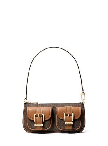 Michael Kors Women's Zoe Small Convertible Pouchette, Gold-Tone Hardware/Brown/Acorn