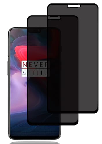 BCHKLAI Privacy Screen Protector for OnePlus 6 [2 Pack], Anti-Spy Tempered Glass Film, 9H Hardness, Anti Scratch, Anti Fingerprint, Bubble-Free, Anti-Spy Screen Protector for OnePlus 6