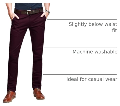Image of Match Mens Regular-Fit Casual Flat Front Chino Pants