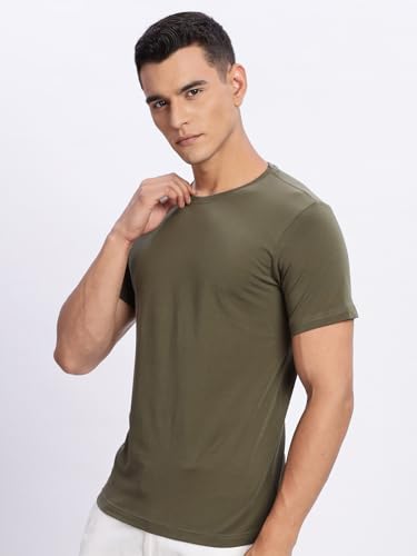 Image of ADRO Men's Cotton Solid Regular Fit T-Shirt
