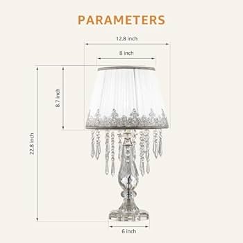 Moooni Modern Bedside Crystal Table Lamp with Ruched Fabric