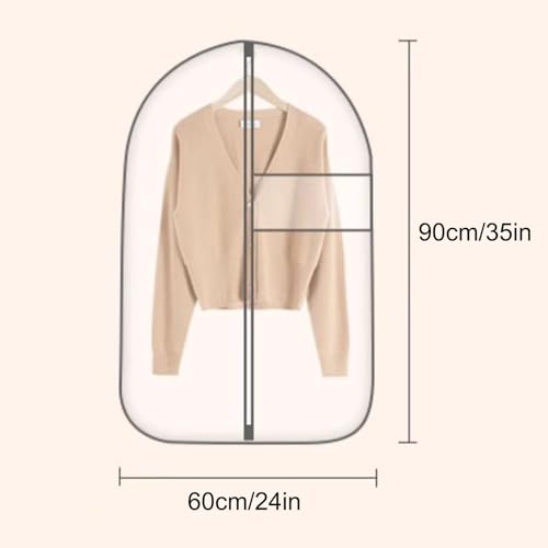 Garment Bags for Storage Enclosed Clothes Cover for Hanging, Oxford Cloth Is Waterproof and Dustproof Clothing Rack with Cover(60x90cm/24x35in)2