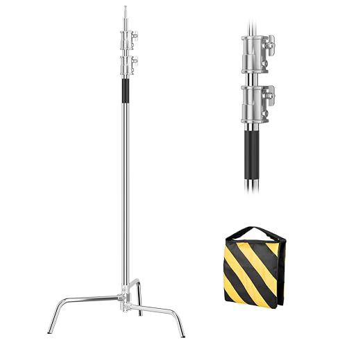 C Stand Photography Light Stand - Heavy Duty C-Stand with 10.8ft Stainless Steel Pole 45 lbs Load Capacity for Studio Softbox Monolight Reflector