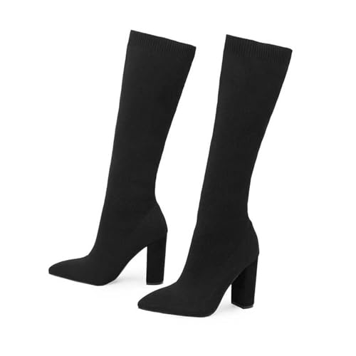 Bottes tricotées extensibles à talons hauts pour femmes confortables