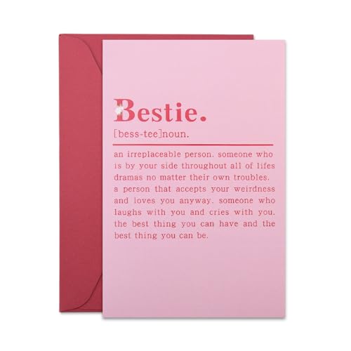 Funny Best Friends Birthday Cards for Women Friendship Birthday Graduation Gifts for Teen Girls Friends Soul Sisters Bsties Soulmates Bday Card True Friendship Gift