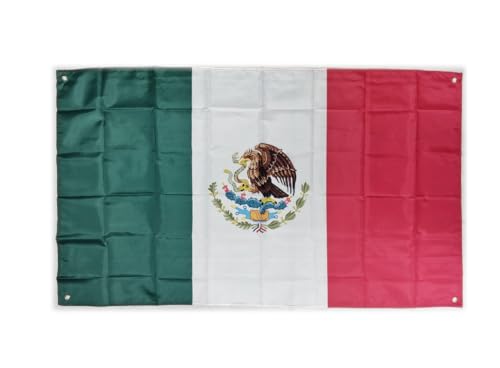 Bandera México grande para balcón con 4 ojales y 4 bridas (México) 150 x 90 cm
