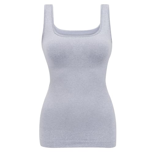 image for EUYZOU Women's Tummy Control Shapewear Tank Tops Seamless Square Neck 