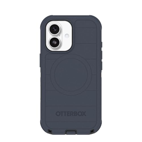 Image of OtterBox iPhone 17 (Only) - Defender Series Case - Vintage Indigo Dream (Blue & Black) - Snaps on MagSafe - Tough - Rugged & Durable