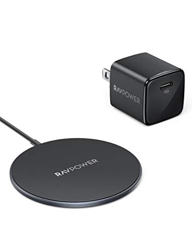 RAVPower Magnetic Wireless Charger Compatible with MagSafe Charger Mini 20W USB C PD Adapter Included iPhone 12 Charger Fast Wireless Charging Pad for iPhone 12/12 mini/12 Pro/12 Pro Max AirPods Pro