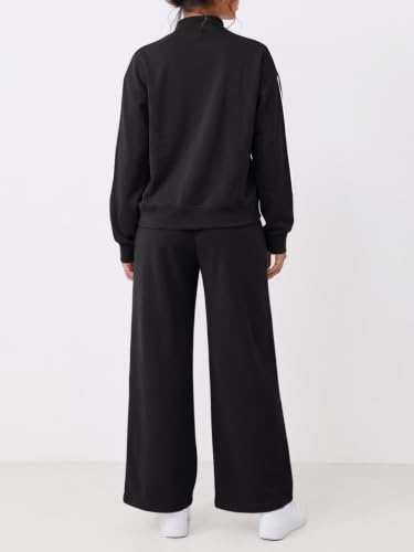 Fisoew Womens 2 Piece Outfits Tracksuit Mock Neck Sweatshirt Pants Set - image 4