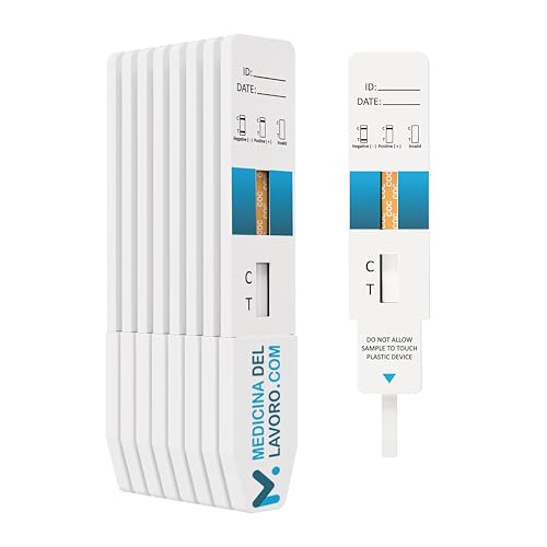 Medicinadellavoro.com - Test Antidroga Urine per Rilevamento Cocaina, 10 Schede Dip Professionali Anti Droga in Autonomia 300ng/mL Tagliato, Test Cocaina, Coke, Crack - Esito in 5 Min