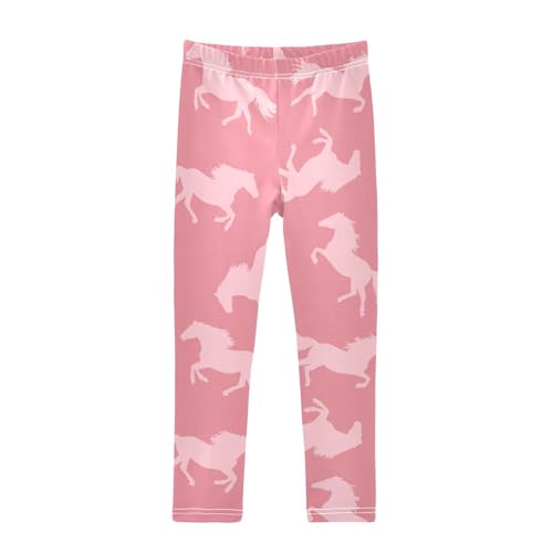Pink Horse Girls Leggings,Workout Leggings for Girls Toddler Athletic Legging Size for 3-10T