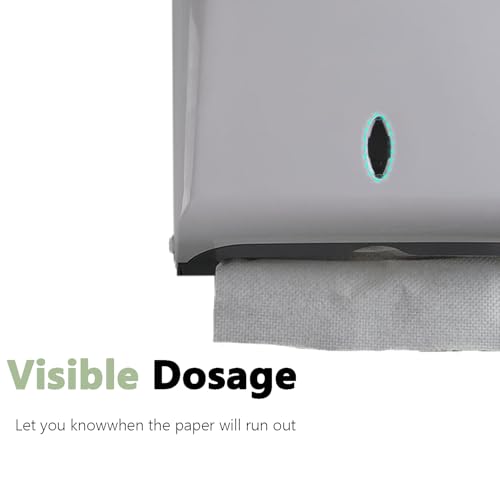 Paper Towel Dispensers, Wall Mount Commercial Toilet Tissue Dispensers Paper Towel Holder C-Fold/Multifold Paper Towel Dispenser for Bathroom, Kitchen(White)