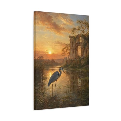 Toile paysage ruine romantique pour une ambiance chaleureuse et poétique