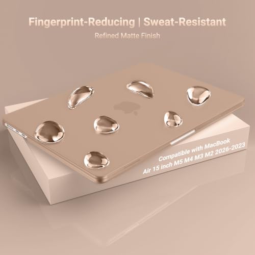 Image of MOSISO Compatible with MacBook Air 15 inch Case M5 M4 M3 M2 2026 2025-2023 | Model A3448 A3241 A3114 A2941, Scratch-Resistant Ultra-Thin Protective Hard Shell Case Cover, Bronze Brown