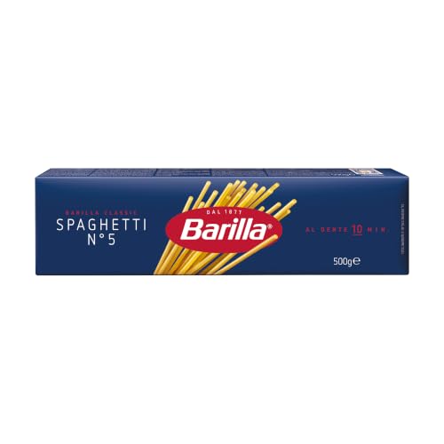 Barilla Spaghetti Pasta 500g Italian Spaghetti Made with Durum Wheat Semolina Non-GMO Kosher Certified Ideal for Bolognese Carbonara & Classic Sauces 1 Pack