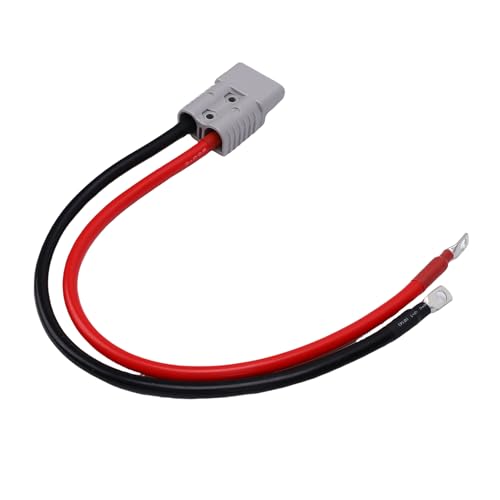 Jiawu Cable Conector de Carretilla Elevadora de Alta Corriente 175A para Conector Anderson Conexión de Batería Desconexión Cable de Silicona 4 AWG con Terminal SC25-8 para Carretillas Elevadoras,