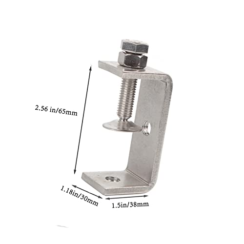 Image of Sonny Brook Hams 2Pcs 304 Stainless Steel C Clamp 65MM Heavy Duty Adjustable Wide Jaw Opening Tiger Clamp For Woodworking Building, Silver (Pack of 2)