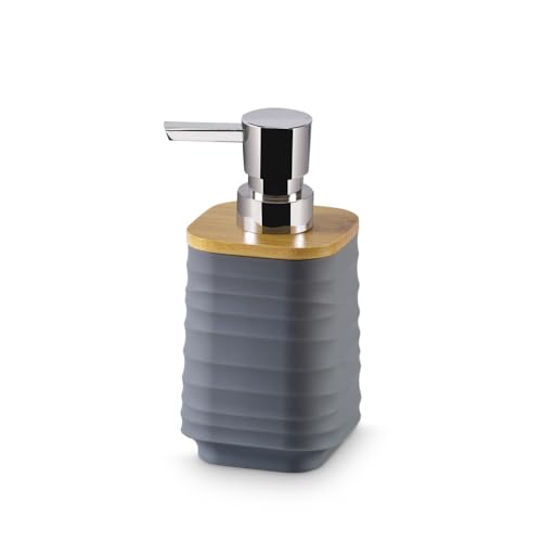 Image of Freelance Portofino ABS Bathroom Accessories Set of 5, Grey - Liquid Handwash Soap Dispenser, Brush /Toothbrush Holder, Tumbler, Dish, Tray - Plastic Set for Wash Basin - Stronger Than Ceramic