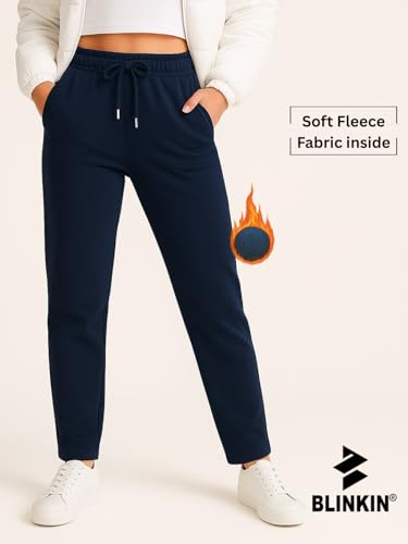 Image of BLINKIN Women's Fleece Track Pants | Warm Winter Joggers with Pockets | Soft Cosy Sweatpants & Gym Pants for Women (248)