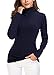 Produktbild EXCHIC Damen Casual Tailliert Rollkragen Pullover Solide Langarm Elastisch Sweatshirts (XL, Navy Blau)