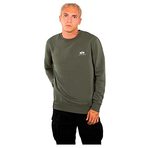 Alpha Industries Basic Sweater Small Logo Sweatshirt für Herren Dark Olive