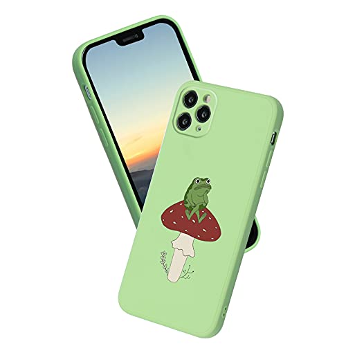 Suitca Compatible With Iphone 11 Pro Cute Frog On Mushroom Phone Case For Iphone 11 Prokawaii Iphone Case With Cool Design Slim Bumper Protective Case Cover Iphone11 Pro(5.8Inch) #TOP2