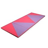 Giantex 4'x10'x2 Thick Folding Panel Gymnastics Mat Gym Fitness Pink