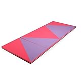 Giantex 4'x10'x2 Thick Folding Panel Gymnastics Mat Gym Fitness Pink