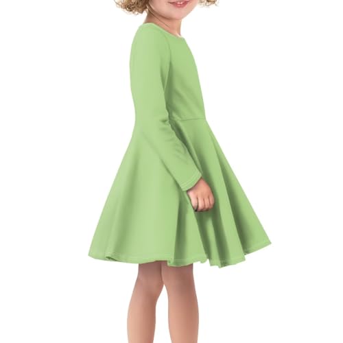 Girls Long Sleeve Dress Kids Twirly Swing Dress Cute Clothes for Girls 3-14 Years Old Fall Dress4