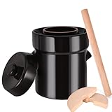 Fermentation Crock 2 Liter / 0.5 Gallon, Sauerkraut Crock with Lid, Weights & Pounder - Ceramic Fermenting Crock Kit for Pickling Cabbage Kimchi Pickle Vegetables- Sauerkraut Fermentation Crock.
